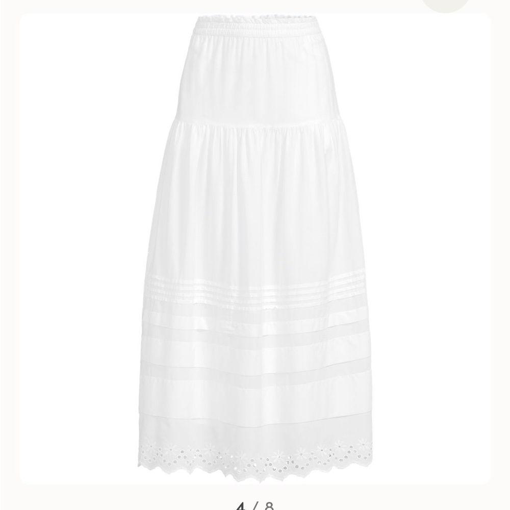 Lands End Women's Voile Tiered Eyelet Maxi Skirt
